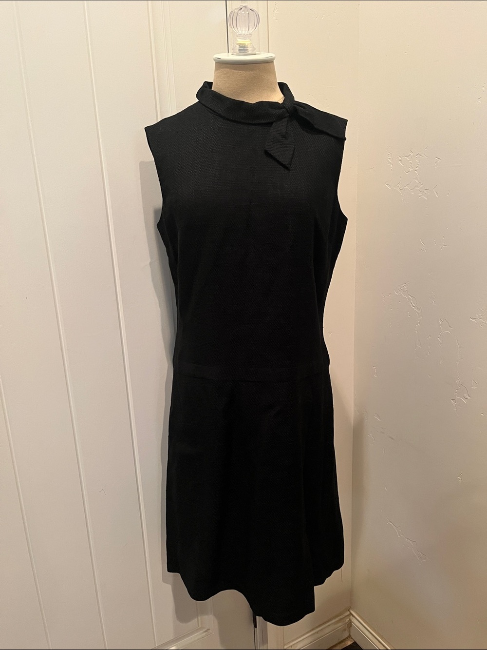 Adele Martin Original Classic Sleeveless Black Tie-Neck Dress